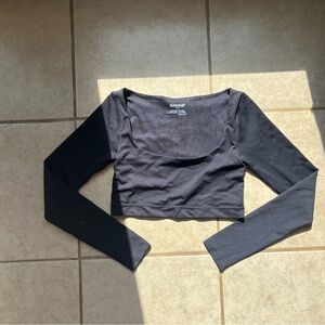 Garage black long sleeve crop top scoop neck. Never worn